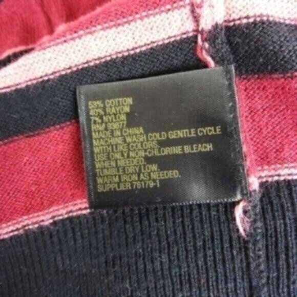 Worthington Striped Knit Scoop Neck Sweater Black And Pink Size Large - Picture 5 of 5